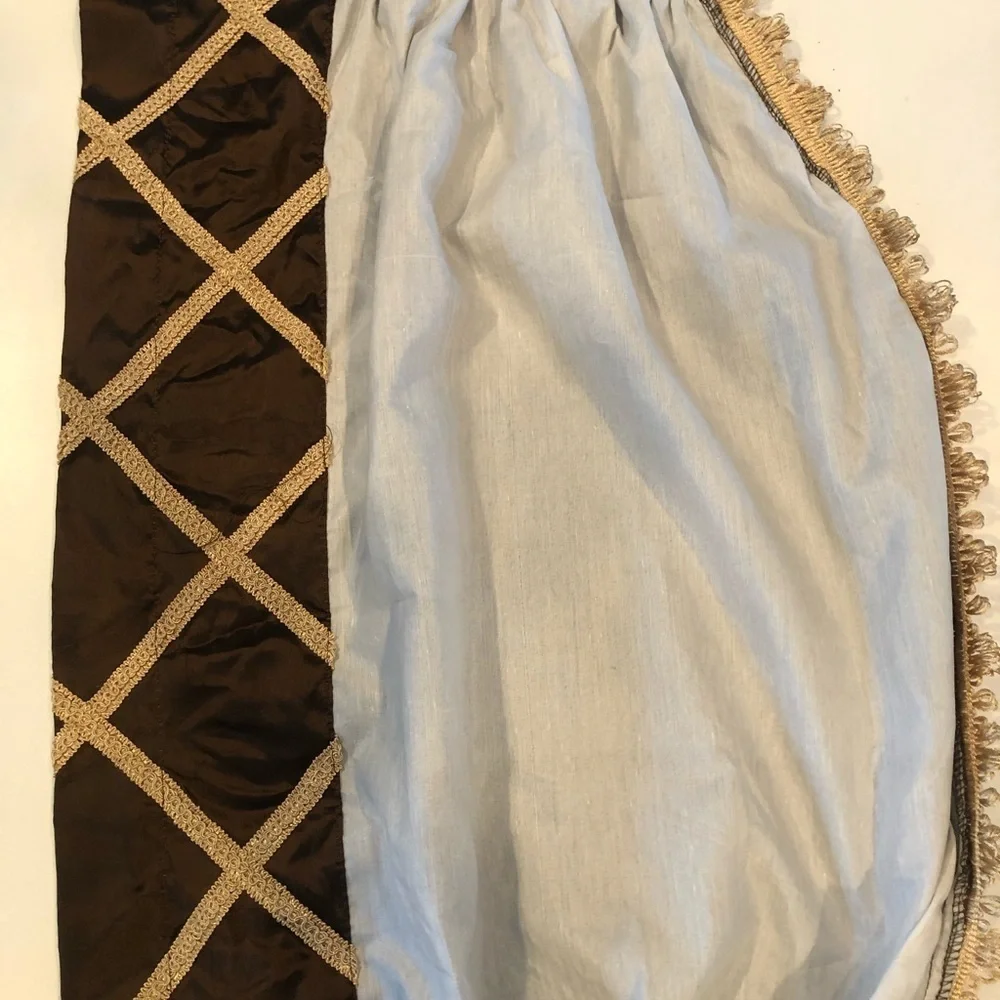 Rod Pocket 50 Inch Wide Brown/gold scalloped valance